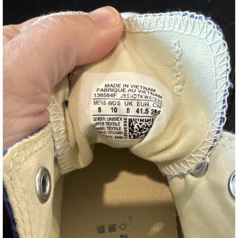 Converse All Star Chuck Taylor Womens 10 Mens 8 Canvas Low Top Blue Sneakers NEW - Picture 9 of 10